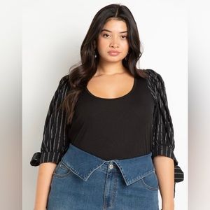 Organza Sleeve Top with Bows